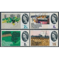 GREAT BRITAIN - 1964 Geographical Congress, phosphor set of 4, MNH – SG # 651p-654p