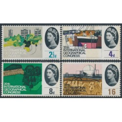 GREAT BRITAIN - 1964 Geographical Congress, phosphor set of 4, MNH – SG # 651p-654p