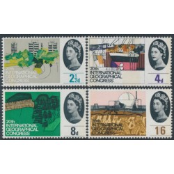 GREAT BRITAIN - 1964 Geographical Congress, phosphor set of 4, MNH – SG # 651p-654p
