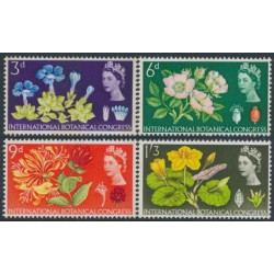 GREAT BRITAIN - 1964 Botanical Congress, phosphor set of 4, MNH – SG # 655p-658p