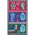 GREAT BRITAIN - 1962 Productivity Year, phosphor set of 3, MNH – SG # 631p-633p