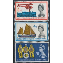 GREAT BRITAIN - 1963 Lifeboat Congress, phosphor set of 3, MNH – SG # 639p-641p