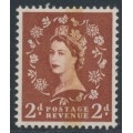 GREAT BRITAIN - 1959 2d brown QEII, phosphor lines front & back, MNH – SG # 605