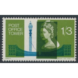 GREAT BRITAIN - 1965 1/6 Post Office Tower, green colour shifted, MNH – SG # 680