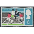 GREAT BRITAIN - 1966 6d Football, black colour shifted, MNH – SG # 694