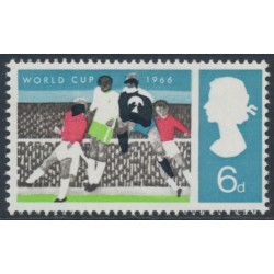 GREAT BRITAIN - 1966 6d Football, black colour shifted, MNH – SG # 694