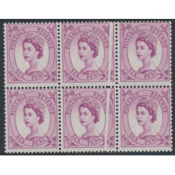 GREAT BRITAIN - 1958 6d claret QEII Wilding, pre-printing paper fold, MNH – SG # 579 GREAT BRITAIN - 1958 6d claret QEII Wilding, pre-printing paper fold, MNH – SG # 579