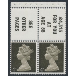 GREAT BRITAIN - 1968 4d QEII Machin, missing phosphor variety, MNH – SG # 732ly