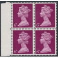 GREAT BRITAIN - 1968 6d claret QEII Machin, missing phosphor variety, MNH – SG # 636by
