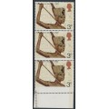 GREAT BRITAIN - 1972 3p Tutankhamun, misplaced perfs error, MNH – SG # 901
