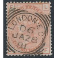GREAT BRITAIN - 1880 1/- orange-brown QV, Rose watermark, plate 13, used – SG # 151 GREAT BRITAIN - 1880 1/- orange-brown QV, Rose watermark, plate 13, used – SG # 151