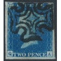 GREAT BRITAIN - 1840 2d blue QV, plate 2, QA, used – SG # 5 (DS8d) GREAT BRITAIN - 1840 2d blue QV, plate 2, QA, used – SG # 5 (DS8d)