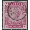 GREAT BRITAIN - 1884 5/- crimson QV, anchor watermark, used – SG # 181 GREAT BRITAIN - 1884 5/- crimson QV, anchor watermark, used – SG # 181