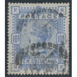 GREAT BRITAIN - 1884 10/- ultramarine QV, anchor watermark, used – SG # 183 GREAT BRITAIN - 1884 10/- ultramarine QV, anchor watermark, used – SG # 183