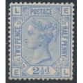 GREAT BRITAIN - 1881 2½d blue QV, crown watermark, plate 23, MH – SG # 157 GREAT BRITAIN - 1881 2½d blue QV, crown watermark, plate 23, MH – SG # 157