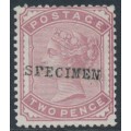 GREAT BRITAIN - 1880 2d rose QV, Crown watermark, o/p SPECIMEN, MNG – SG # 168s GREAT BRITAIN - 1880 2d rose QV, Crown watermark, o/p SPECIMEN, MNG – SG # 168s