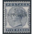 GREAT BRITAIN - 1881 5½d indigo QV, Crown watermark, o/p SPECIMEN, MNG – SG # 169s GREAT BRITAIN - 1881 5½d indigo QV, Crown watermark, o/p SPECIMEN, MNG – SG # 169s