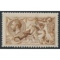 GREAT BRITAIN - 1915 2/6 yellow-brown Sea Horses (De La Rue), MNH – SG # 405 GREAT BRITAIN - 1915 2/6 yellow-brown Sea Horses (De La Rue), MNH – SG # 405