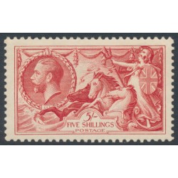 GREAT BRITAIN - 1934 5/- bright rose-red Sea Horses (reengraved), MNH – SG # 451 GREAT BRITAIN - 1934 5/- bright rose-red Sea Horses (reengraved), MNH – SG # 451