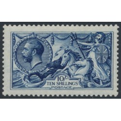 GREAT BRITAIN - 1913 10/- indigo-blue Sea Horses (Waterlow), MH – SG # 402