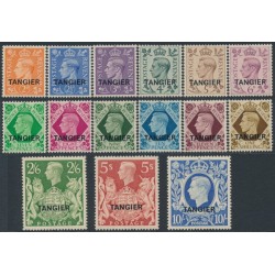 MOROCCO - 1949 2d to 10/- KGVI set of 15, o/p TANGIER, MH – SG # 261-275