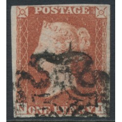 GREAT BRITAIN - 1841 1d red-brown QV, plate 8, check letters NI, used – SG # 7 GREAT BRITAIN - 1841 1d red-brown QV, plate 8, check letters NI, used – SG # 7