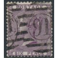 GREAT BRITAIN - 1856 6d deep lilac QV, Emblems watermark, used – SG # 69 GREAT BRITAIN - 1856 6d deep lilac QV, Emblems watermark, used – SG # 69