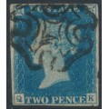 GREAT BRITAIN - 1840 2d pale blue QV, plate 2, QK, used – SG # 6 (DS9) GREAT BRITAIN - 1840 2d pale blue QV, plate 2, QK, used – SG # 6 (DS9)