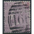 GREAT BRITAIN - 1867 6d deep lilac QV, Spray of Rose watermark, plate 6, used – SG # 105 GREAT BRITAIN - 1867 6d deep lilac QV, Spray of Rose watermark, plate 6, used – SG # 105