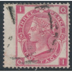 GREAT BRITAIN - 1867 3d rose QV, Spray of Rose watermark, plate 5, used – SG # 103