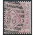 GREAT BRITAIN - 1876 2½d rosy mauve QV, Orb watermark, plate 4, used – SG # 141 GREAT BRITAIN - 1876 2½d rosy mauve QV, Orb watermark, plate 4, used – SG # 141