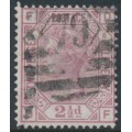 GREAT BRITAIN - 1876 2½d rosy mauve QV, Orb watermark, plate 6, used – SG # 141 GREAT BRITAIN - 1876 2½d rosy mauve QV, Orb watermark, plate 6, used – SG # 141