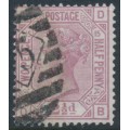 GREAT BRITAIN - 1879 2½d rosy mauve QV, Orb watermark, plate 15, used – SG # 141 GREAT BRITAIN - 1879 2½d rosy mauve QV, Orb watermark, plate 15, used – SG # 141