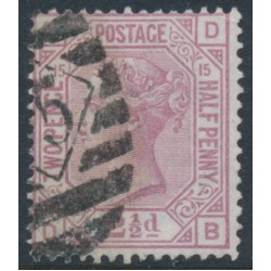 GREAT BRITAIN - 1879 2½d rosy mauve QV, Orb watermark, plate 15, used – SG # 141