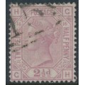 GREAT BRITAIN - 1879 2½d rosy mauve QV, Orb watermark, plate 16, used – SG # 141 GREAT BRITAIN - 1879 2½d rosy mauve QV, Orb watermark, plate 16, used – SG # 141