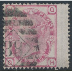 GREAT BRITAIN - 1874 3d rose QV, Spray of Rose watermark, plate 14, used – SG # 143 GREAT BRITAIN - 1874 3d rose QV, Spray of Rose watermark, plate 14, used – SG # 143