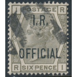 GREAT BRITAIN - 1882 6d grey QV, o/p I.R. OFFICIAL, used – SG # O4