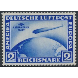 GERMANY - 1930 2RM ultramarine Zeppelin, o/p Südamerika Fahrt, MH – Michel # 438X GERMANY - 1930 2RM ultramarine Zeppelin, o/p Südamerika Fahrt, MH – Michel # 438X