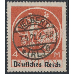 GERMANY - 1920 4Mk red Bavarian issue o/p DEUTSCHES REICH, used – Michel # 135I GERMANY - 1920 4Mk red Bavarian issue o/p DEUTSCHES REICH, used – Michel # 135I