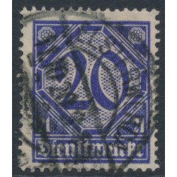 GERMANY - 1920 20pf violet-blue Official, used – Michel # D19a