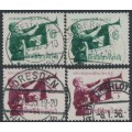 GERMANY - 1935 Youth sets of 2, both paper types, used – Michel # 584-585