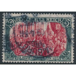 GERMANY - 1906 5Mk green/carmine DEUTSCHES REICH, used – Michel # 97AIa
