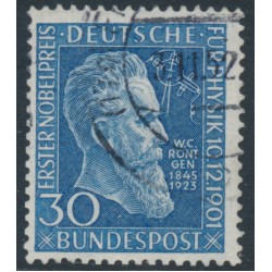 WEST GERMANY / BRD - 1951 30pf blue Wilhelm Röntgen, used – Michel # 147