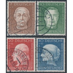 WEST GERMANY / BRD - 1954 Helfer der Menschheit set of 4, used – Michel # 200-203