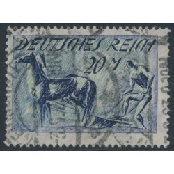 GERMANY - 1922 20Mk blue Horse, inverted underprint, used – Michel # 196I GERMANY - 1922 20Mk blue Horse, inverted underprint, used – Michel # 196I