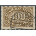 GERMANY - 1922 400Mk olive-brown Numeral, diamonds watermark, used – Michel # 222c
