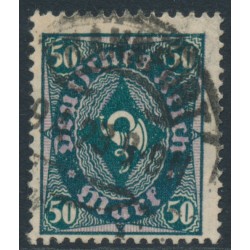 GERMANY - 1922 50Mk green/violet Posthorn, Vierpass watermark, used – Michel # 209Y GERMANY - 1922 50Mk green/violet Posthorn, Vierpass watermark, used – Michel # 209Y