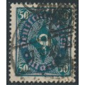 GERMANY - 1922 50Mk green/violet Posthorn, Vierpass watermark, used – Michel # 209Y