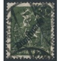 GERMANY - 1923 30Mk deep olive Miner o/p Dienstmarke, used – Michel # D76
