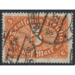 GERMANY - 1922 5Mk brown-orange Numeral, network watermark, used – Michel # 194b